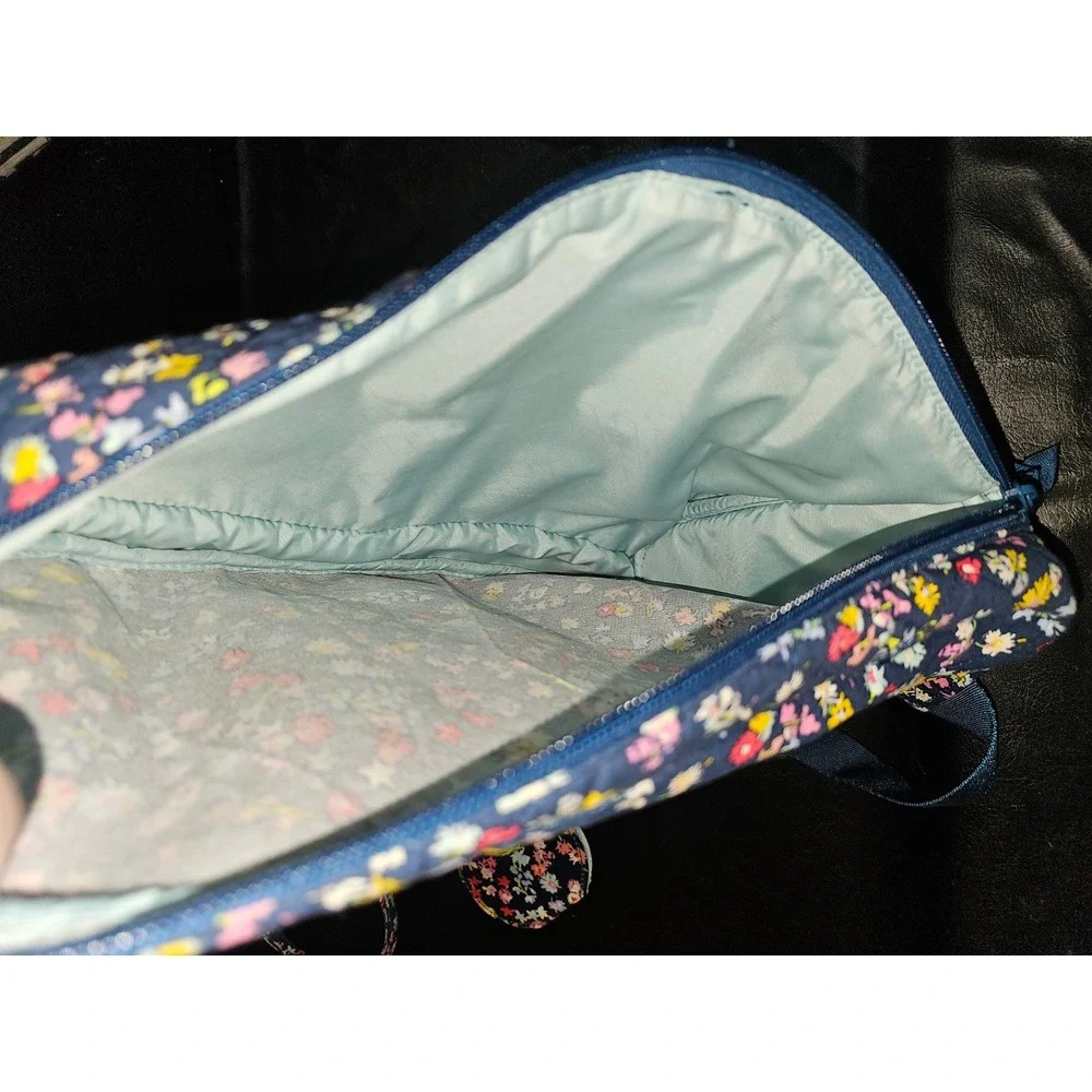 Vera Bradley Scattered Wildflowers Essentials Sling Backpack Lanyard & Mirror